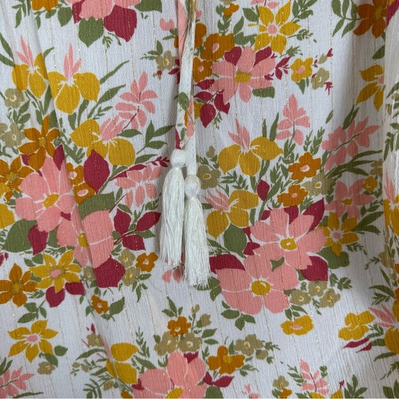 Joie Floral Peasant Blouse Size Large - Picture 4 of 6